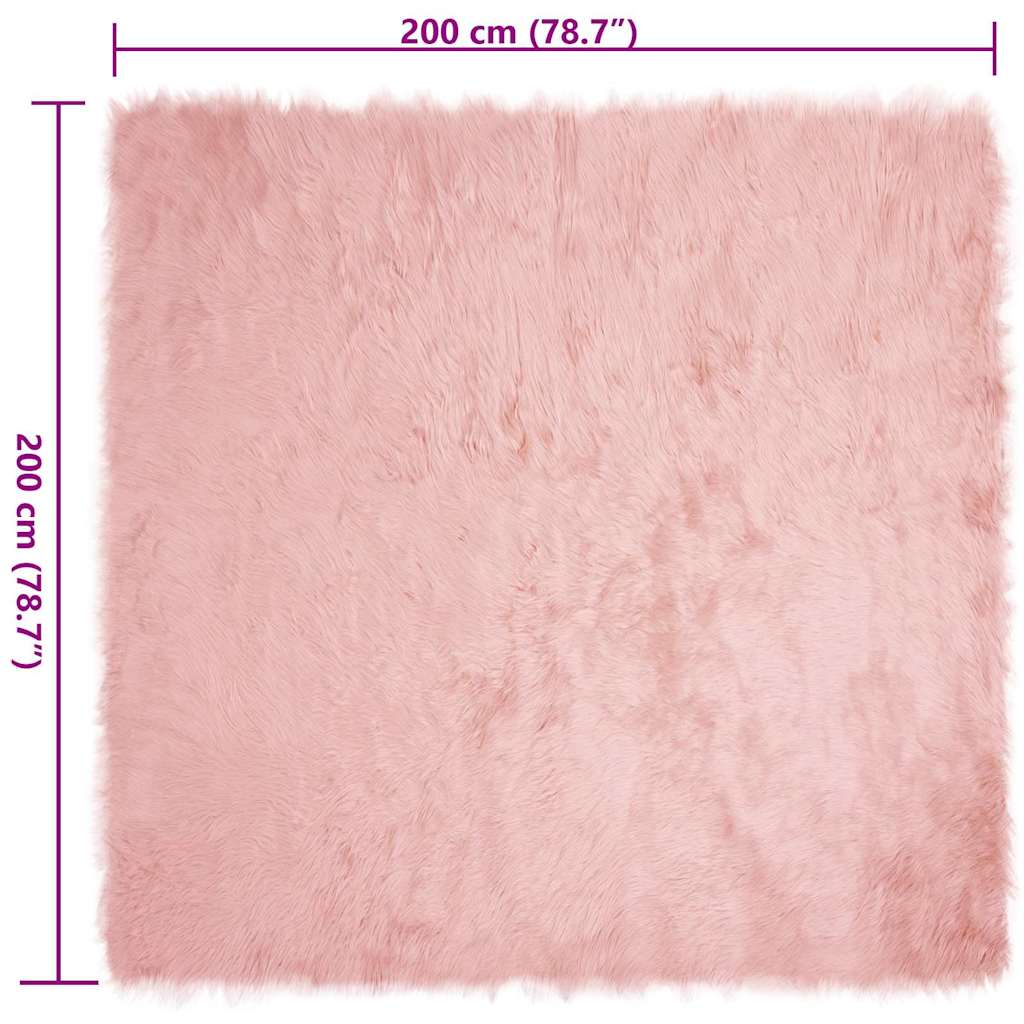 Nepleer Schapenvacht Tapijt Roze 200 x 200 cm Polyester