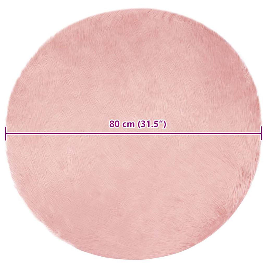 Nepleer Schapenvacht Tapijt Roze 80 x 80 cm Polyester