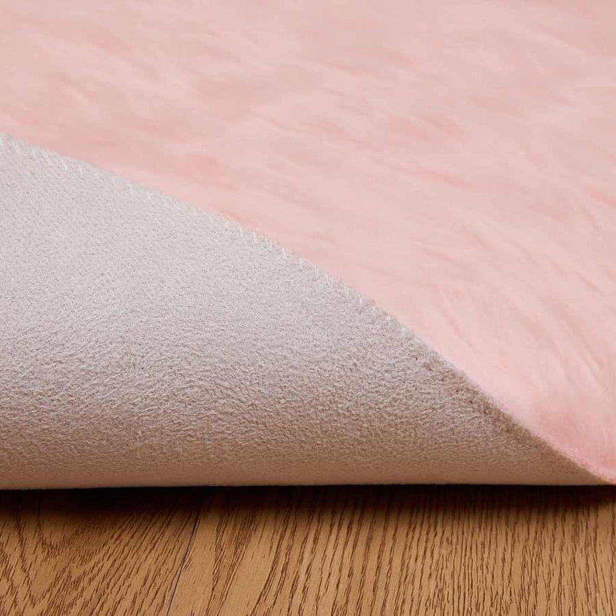 Nepleer Schapenvacht Tapijt Roze 100 x 100 cm Polyester