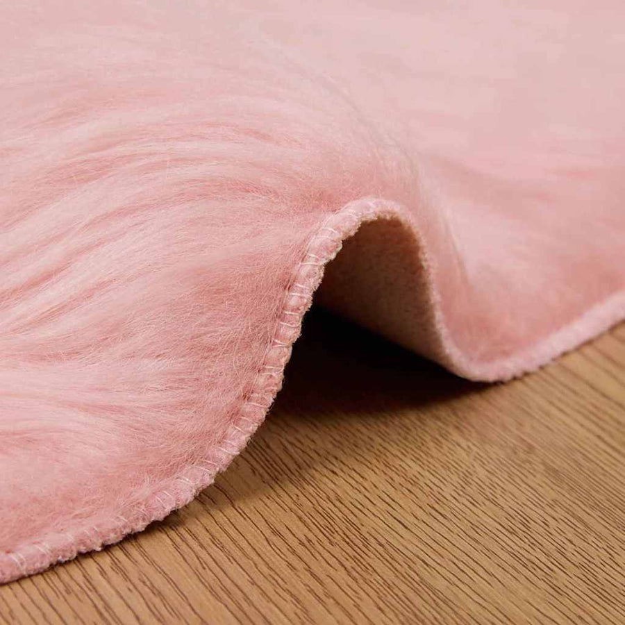 Nepleer Schapenvacht Tapijt Roze 160 x 160 cm Polyester