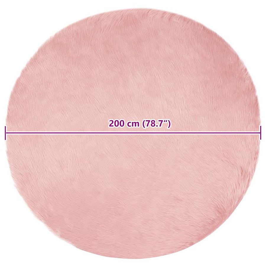 Nepleer Schapenvacht Tapijt Roze 200 x 200 cm Polyester