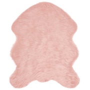Nep schapenvacht tapijt roze 50x80 cm polyester