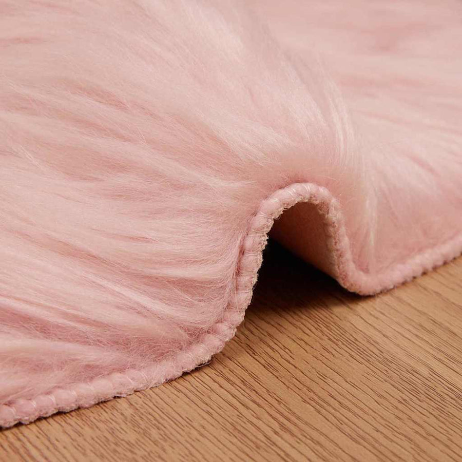 Nepleer Schapenvacht Tapijt Roze 60 x 90 cm Polyester