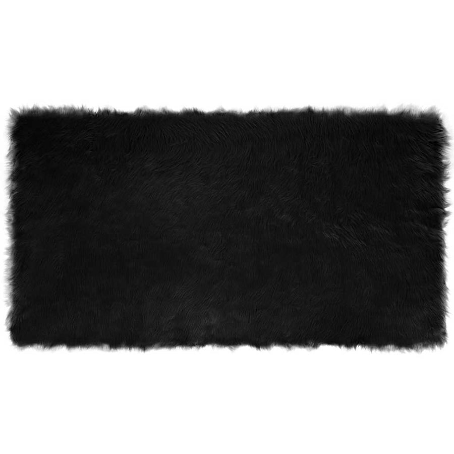 Nepleer Schapenvacht Tapijt Zwart 60 x 110 cm Polyester