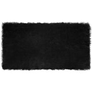 Nep schapenvacht tapijt 80x150 cm zwart polyester