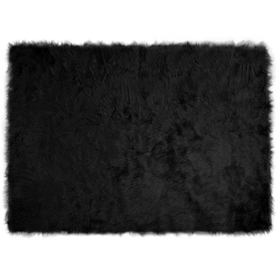 Nepleer Schapenvacht Tapijt Zwart 120 x 170 cm Polyester
