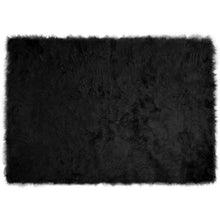 Nepleer Schapenvacht Tapijt Zwart 140 x 200 cm Polyester