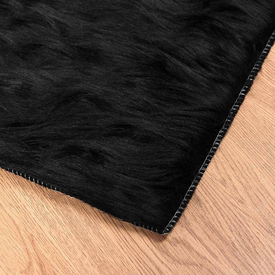 Nepleer Schapenvacht Tapijt Zwart 240 x 340 cm Polyester