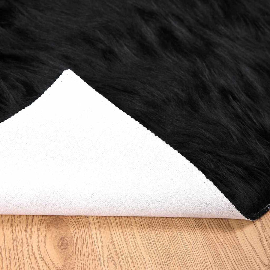 Nepleer Schapenvacht Tapijt Zwart 240 x 340 cm Polyester