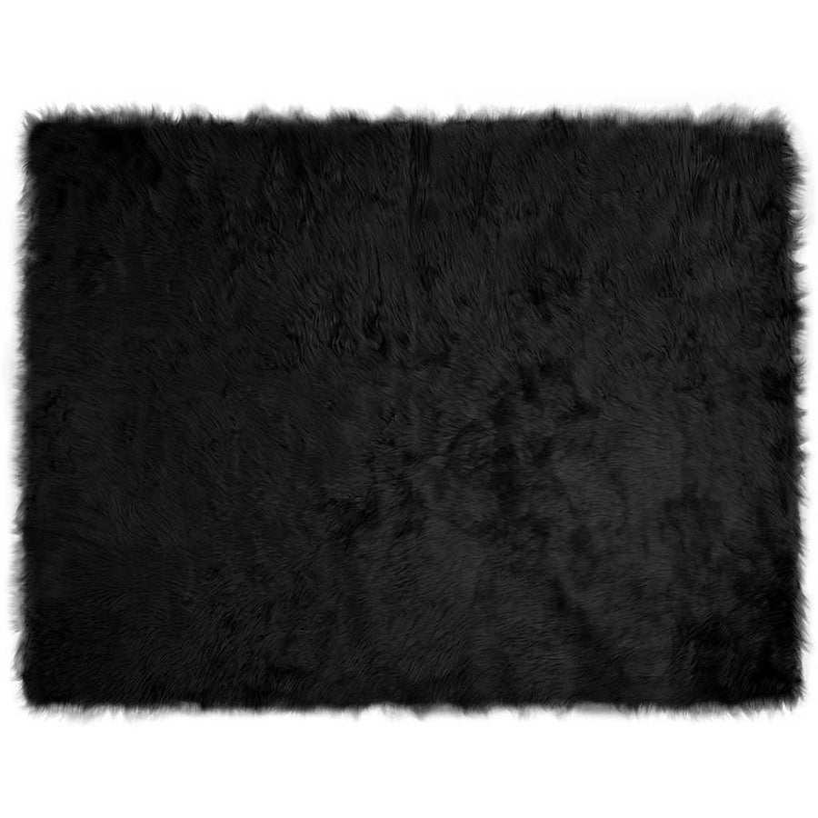 Nepleer Schapenvacht Tapijt Zwart 240 x 340 cm Polyester