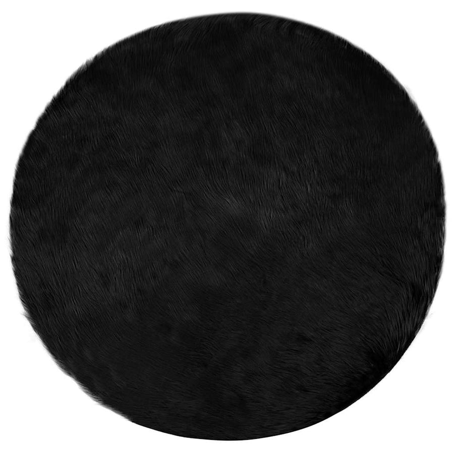 Nepleer Schapenvacht Tapijt Zwart 80 x 80 cm Polyester