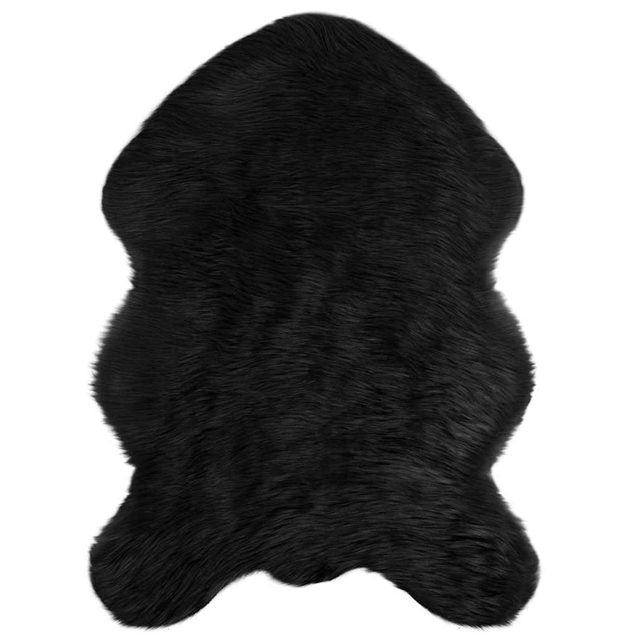 Nepleer Schapenvacht Tapijt Zwart 60 x 90 cm Polyester