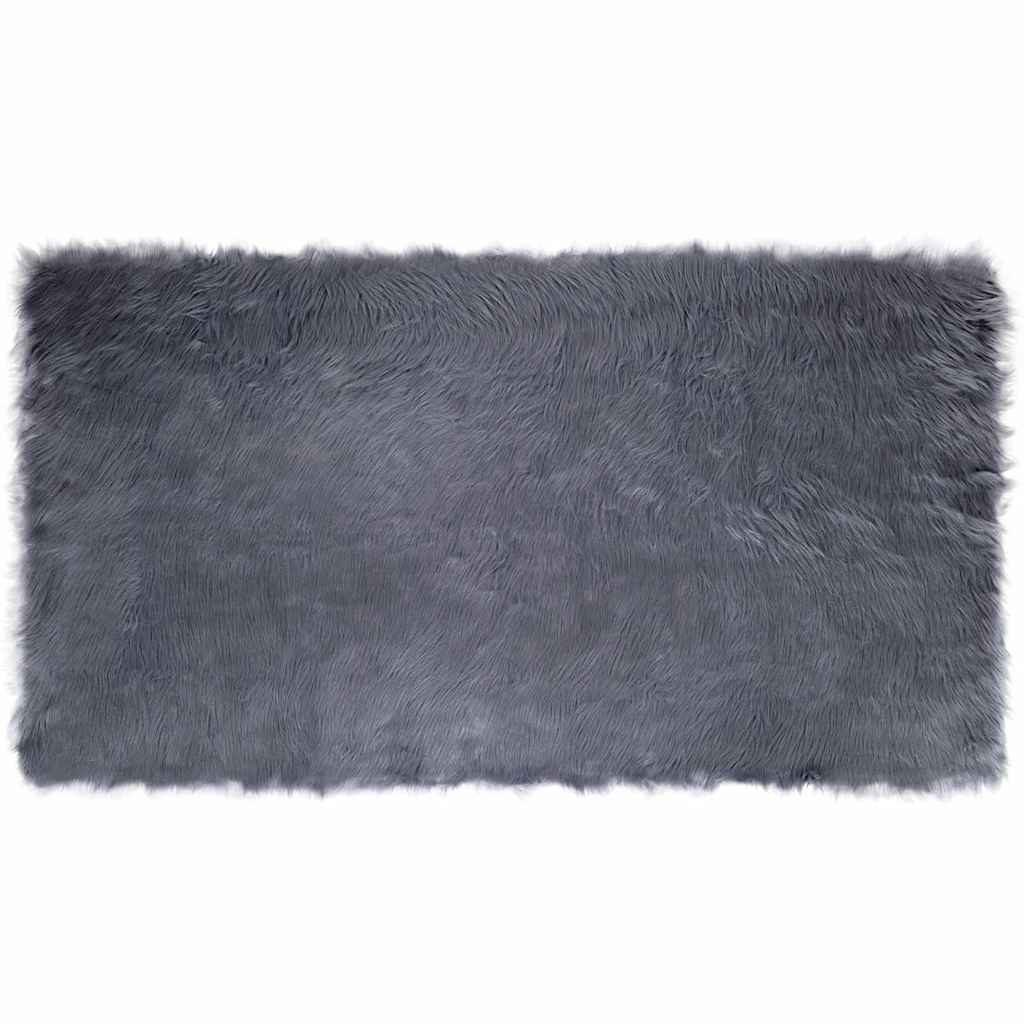 Nepleer Schapenvacht Tapijt Antraciet 60 x 110 cm Polyester