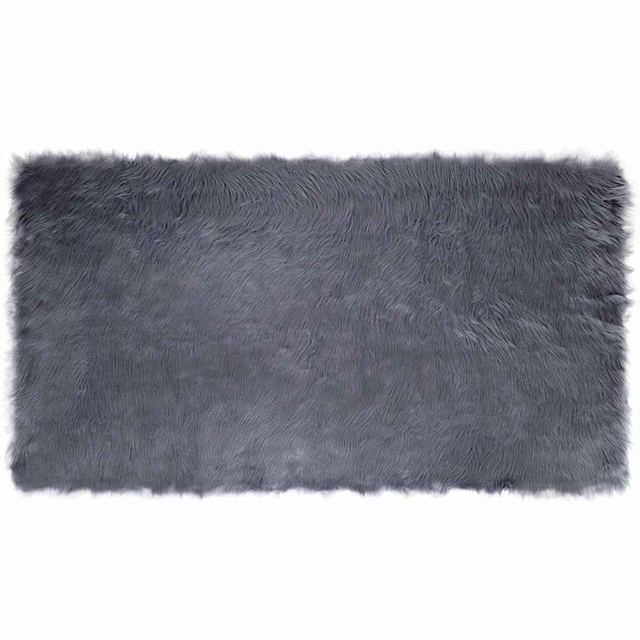 Nepleer Schapenvacht Tapijt Antraciet 60 x 110 cm Polyester