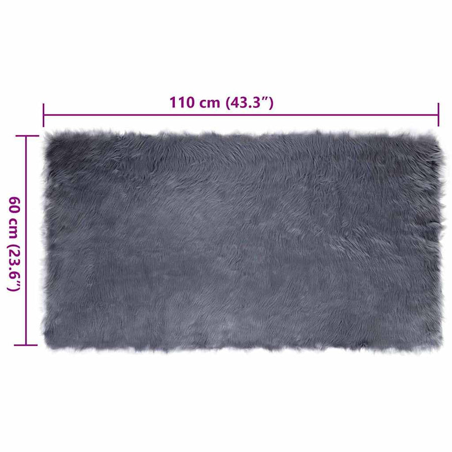 Nepleer Schapenvacht Tapijt Antraciet 60 x 110 cm Polyester