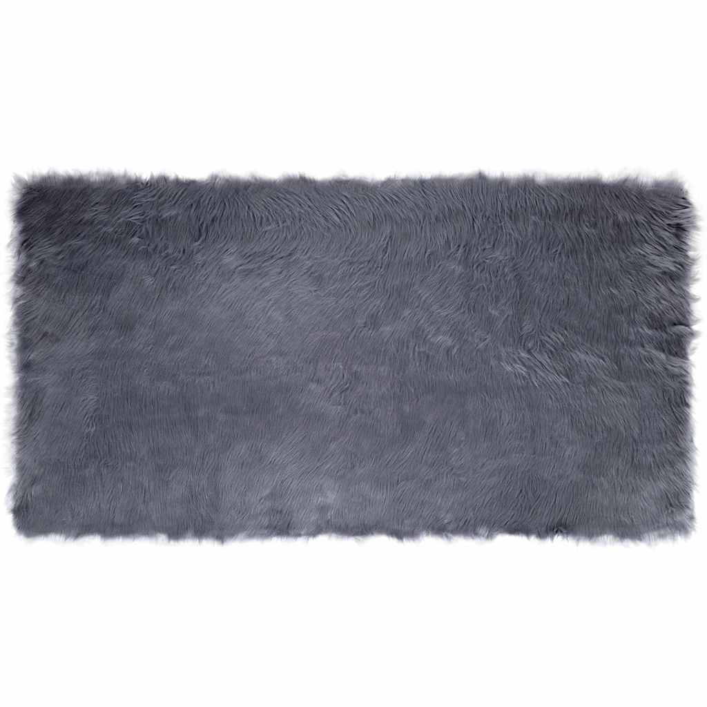 Nepleer Schapenvacht Tapijt Antraciet 80 x 150 cm Polyester