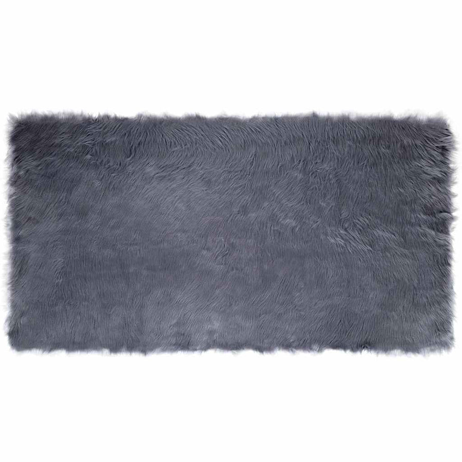 Nepleer Schapenvacht Tapijt Antraciet 80 x 150 cm Polyester