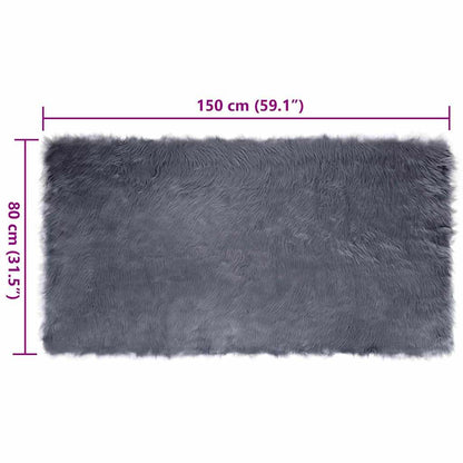Nepleer Schapenvacht Tapijt Antraciet 80 x 150 cm Polyester