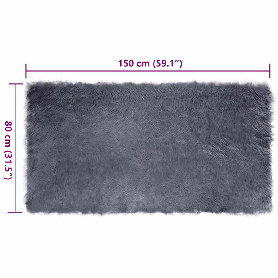 Nepleer Schapenvacht Tapijt Antraciet 80 x 150 cm Polyester