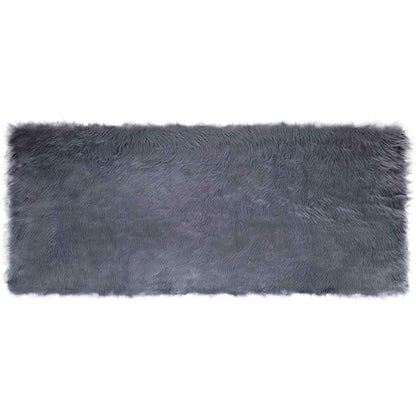 Nepleer Schapenvacht Tapijt Antraciet 80 x 200 cm Polyester