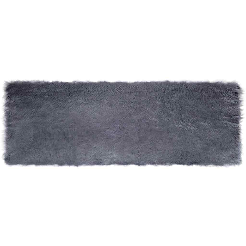 Nepleer Schapenvacht Tapijt Antraciet 80 x 250 cm Polyester