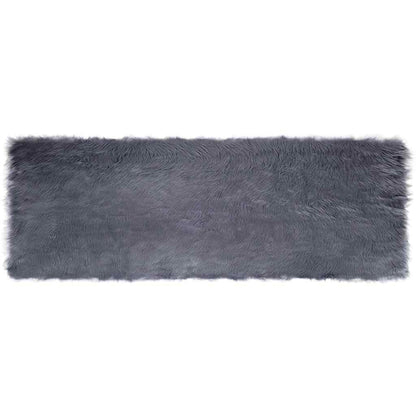 Nepleer Schapenvacht Tapijt Antraciet 80 x 250 cm Polyester