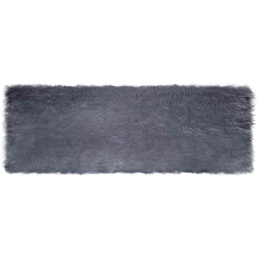 Nepleer Schapenvacht Tapijt Antraciet 80 x 250 cm Polyester