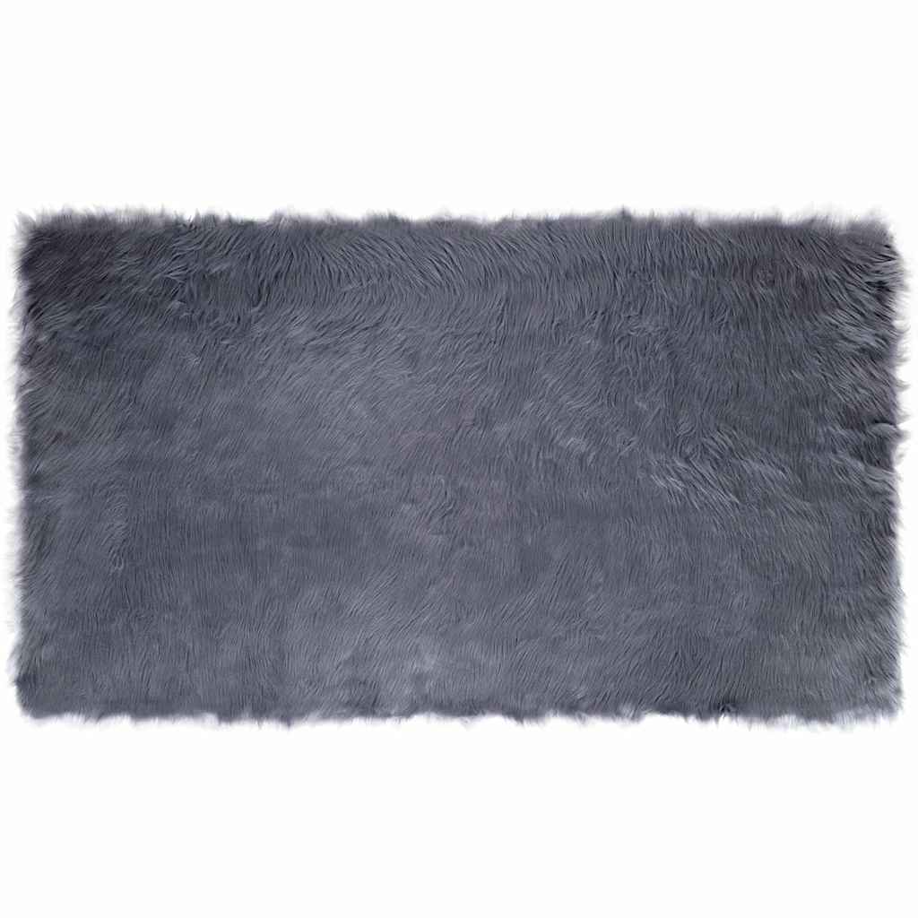 Nepleer Schapenvacht Tapijt Antraciet 100 x 200 cm Polyester