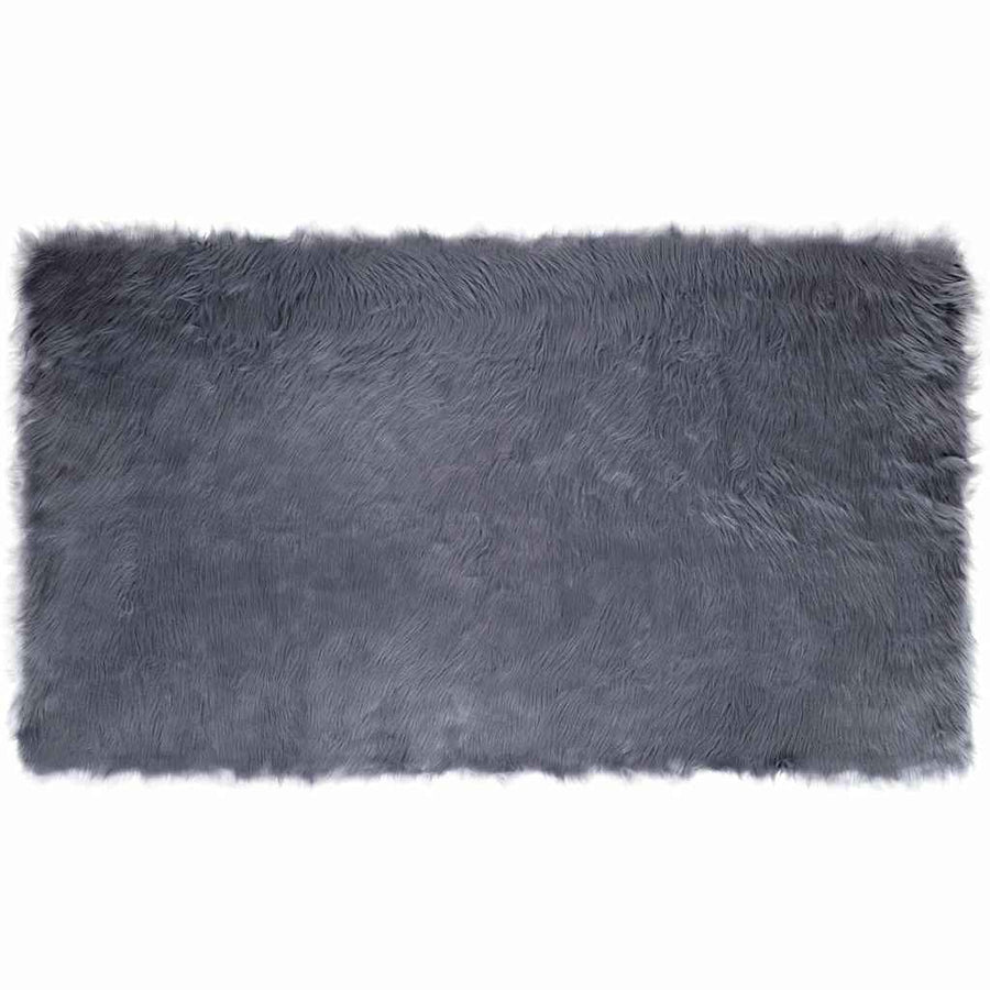 Nepleer Schapenvacht Tapijt Antraciet 100 x 200 cm Polyester