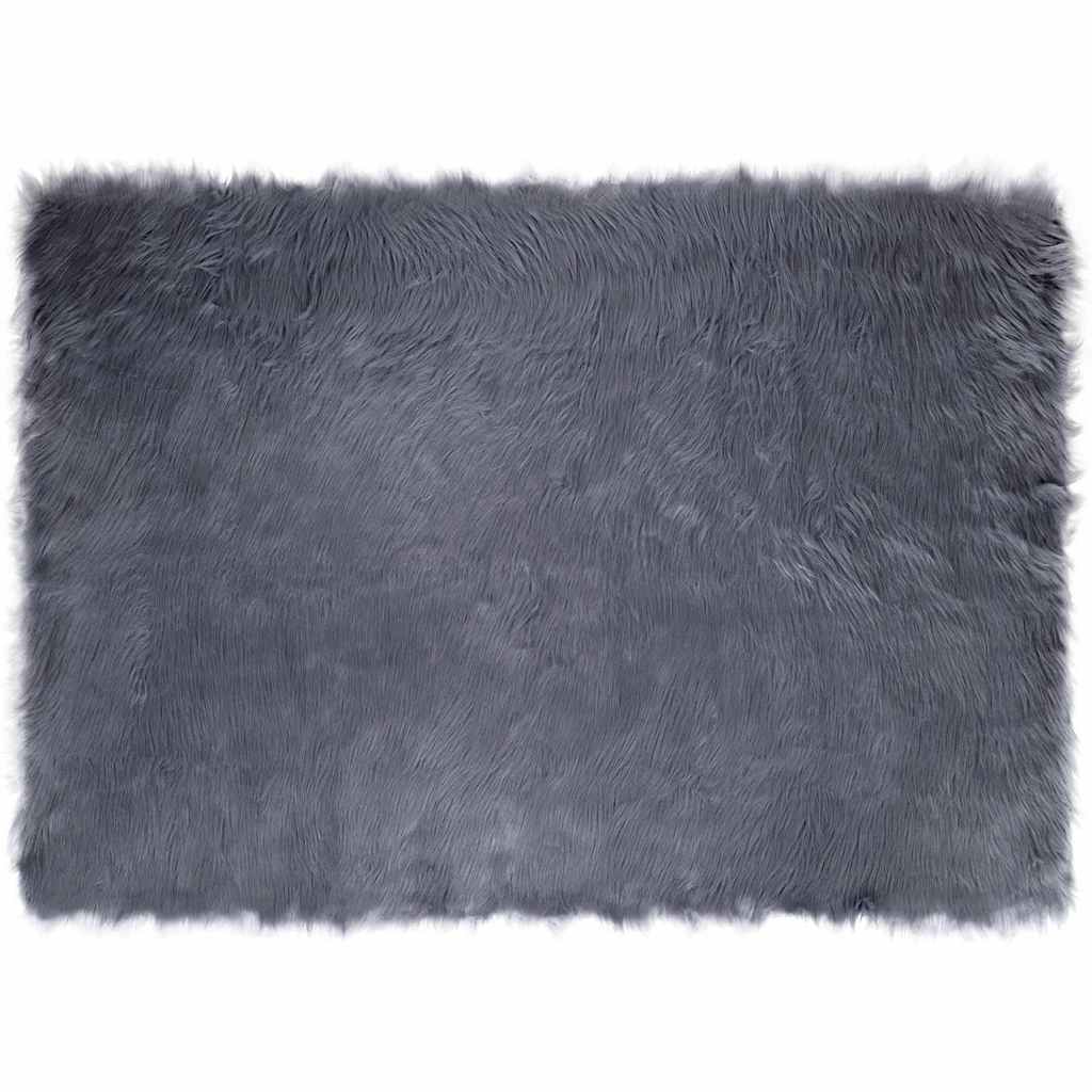 Nepleer Schapenvacht Tapijt Antraciet 120 x 170 cm Polyester