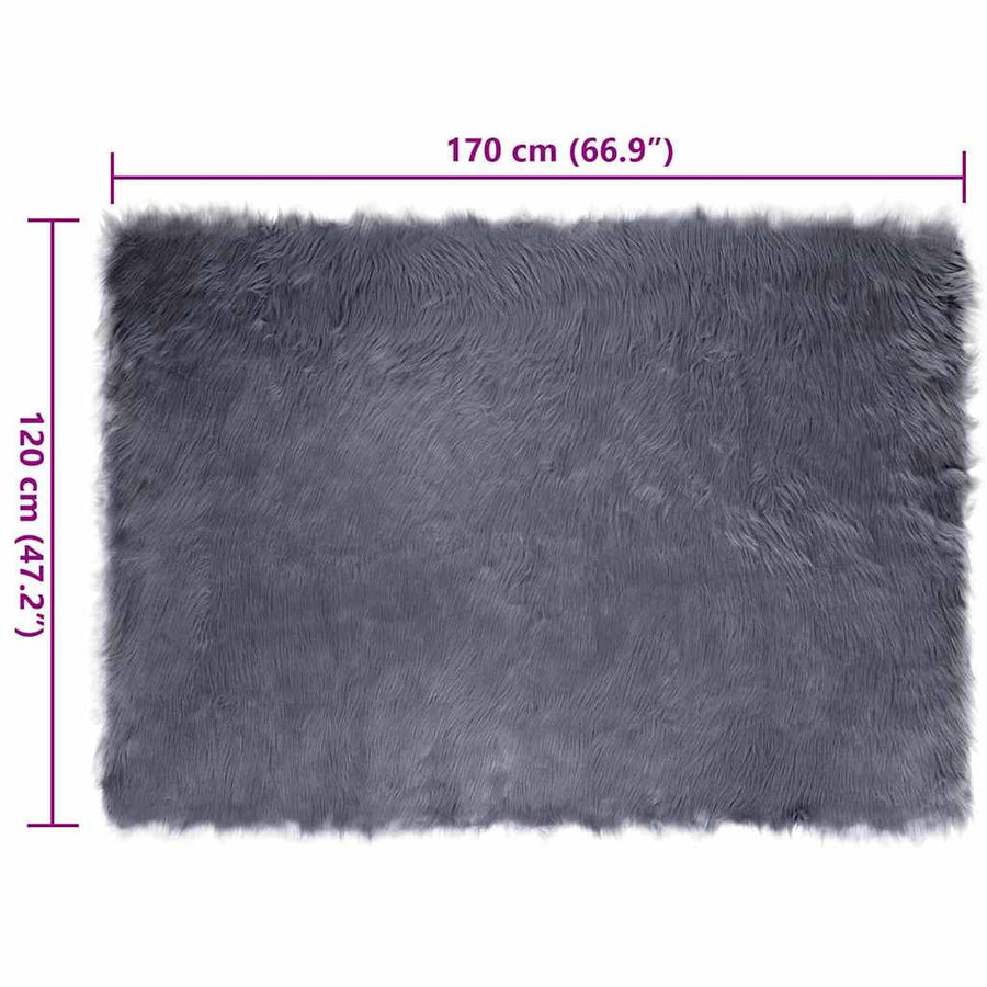 Nepleer Schapenvacht Tapijt Antraciet 120 x 170 cm Polyester