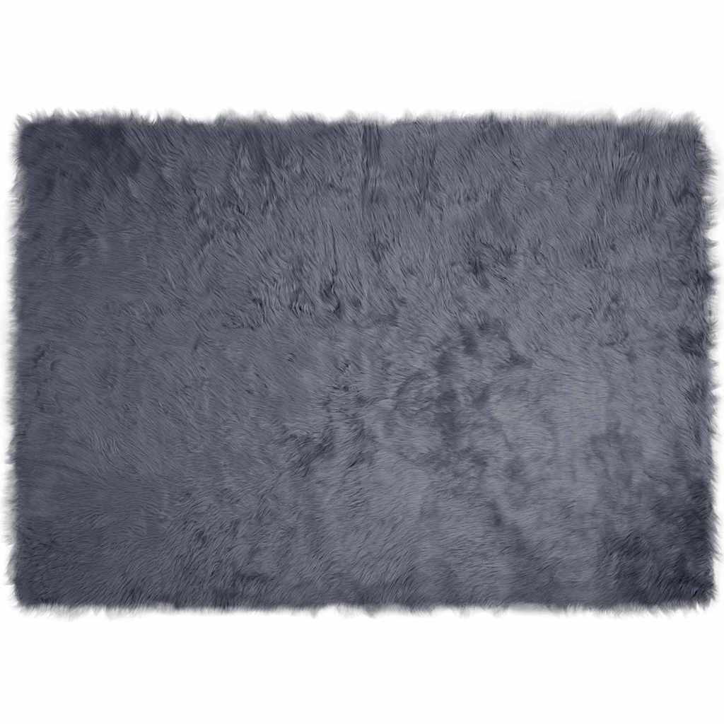 Nepleer Schapenvacht Tapijt Antraciet 140 x 200 cm Polyester