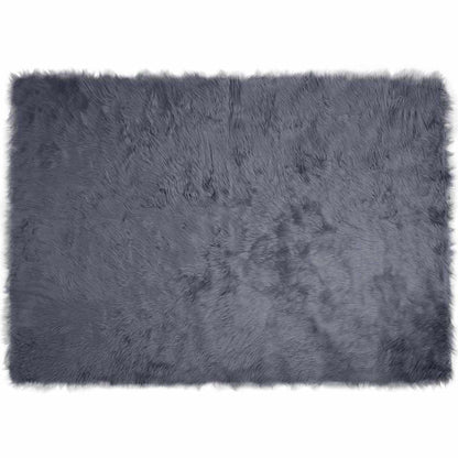 Nepleer Schapenvacht Tapijt Antraciet 140 x 200 cm Polyester