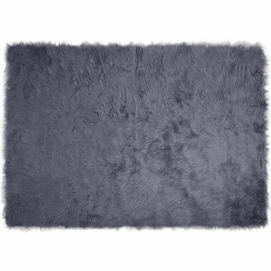 Nepleer Schapenvacht Tapijt Antraciet 140 x 200 cm Polyester
