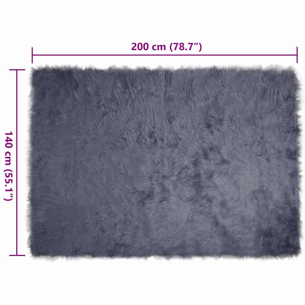 Nepleer Schapenvacht Tapijt Antraciet 140 x 200 cm Polyester