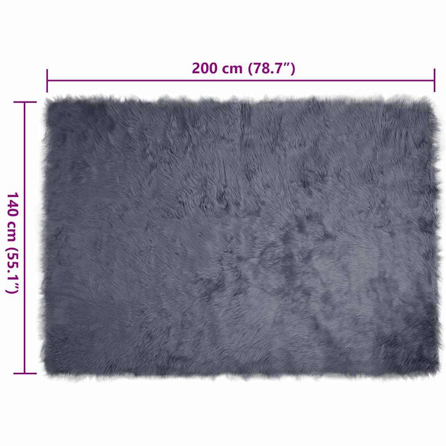 Nepleer Schapenvacht Tapijt Antraciet 140 x 200 cm Polyester
