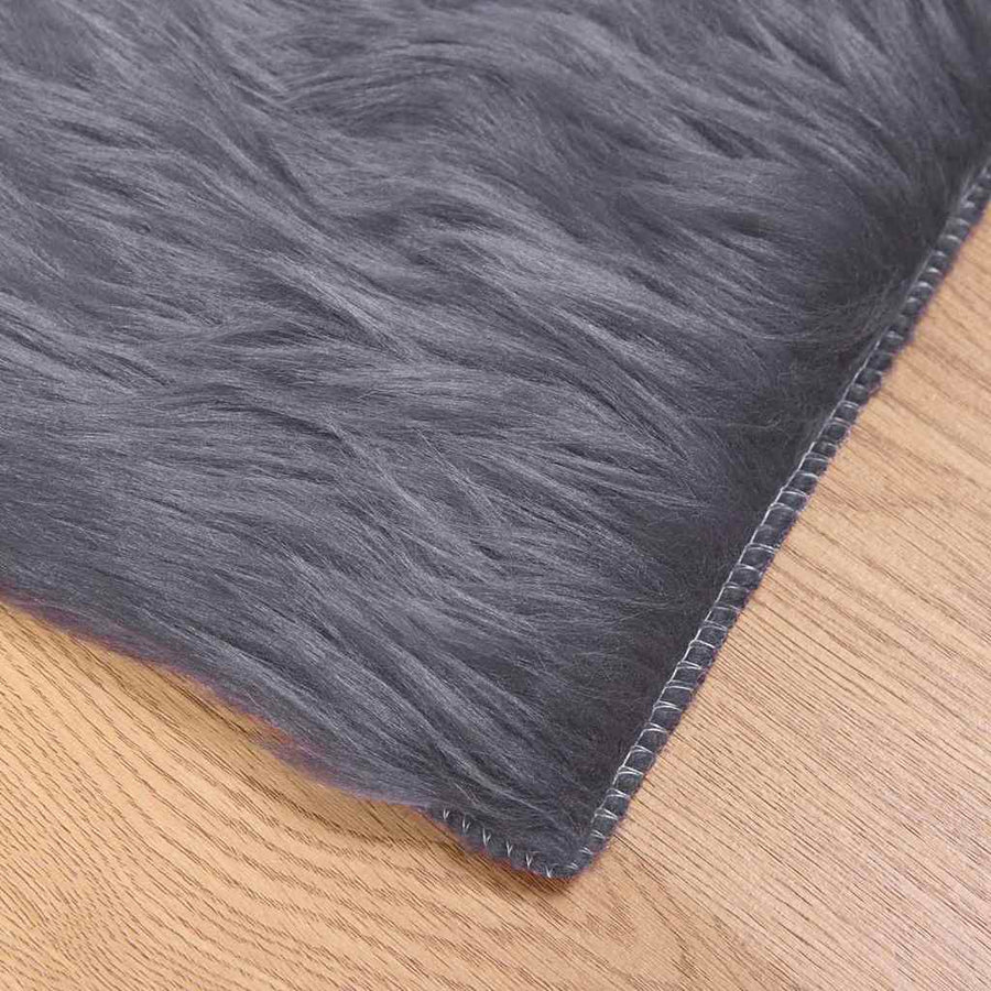 Nepleer Schapenvacht Tapijt Antraciet 160 x 230 cm Polyester