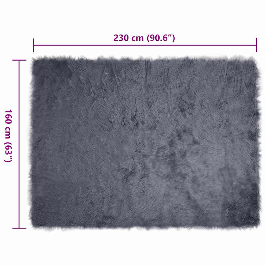 Nepleer Schapenvacht Tapijt Antraciet 160 x 230 cm Polyester