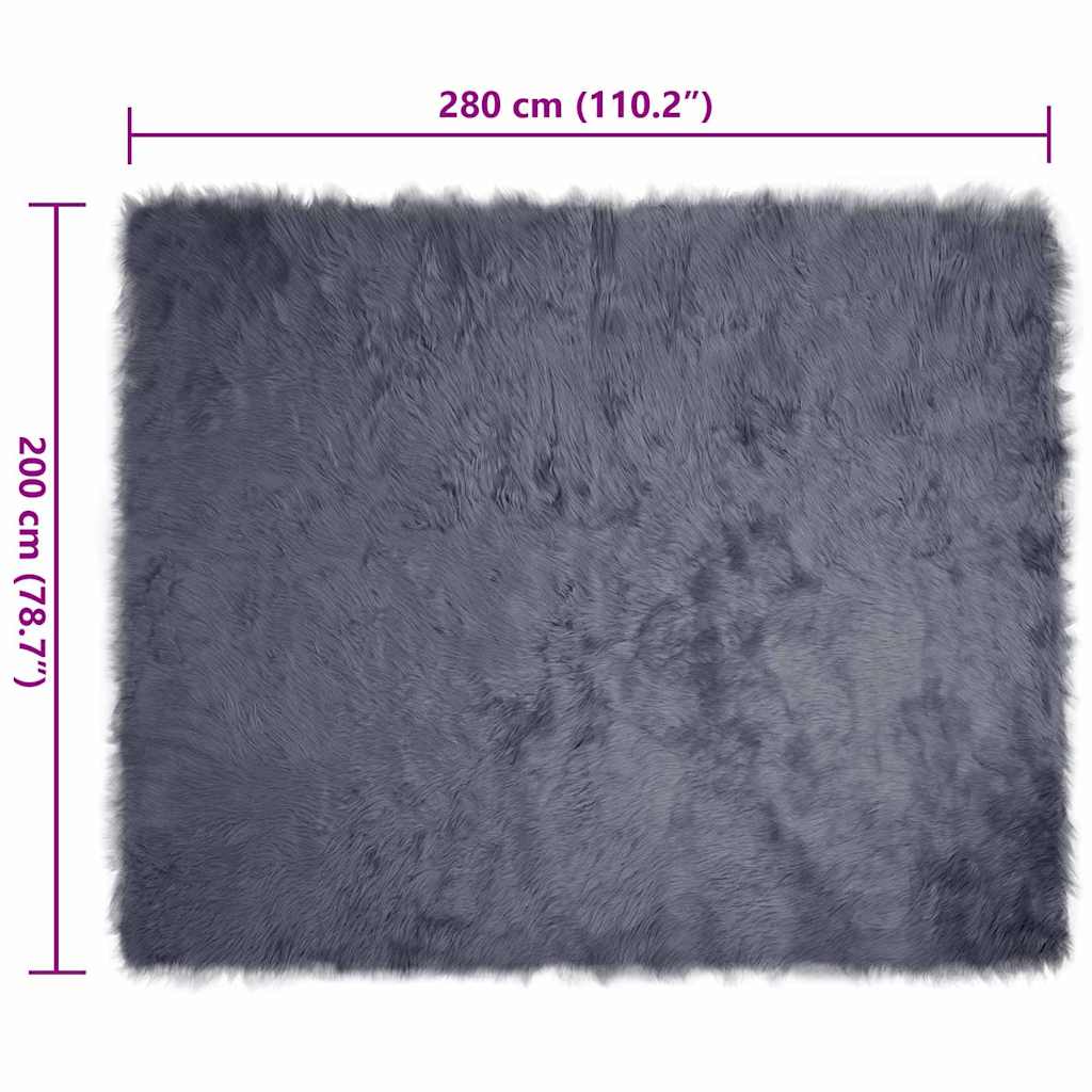Nepleer Schapenvacht Tapijt Antraciet 200 x 280 cm Polyester