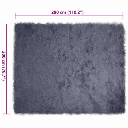 Nepleer Schapenvacht Tapijt Antraciet 200 x 280 cm Polyester