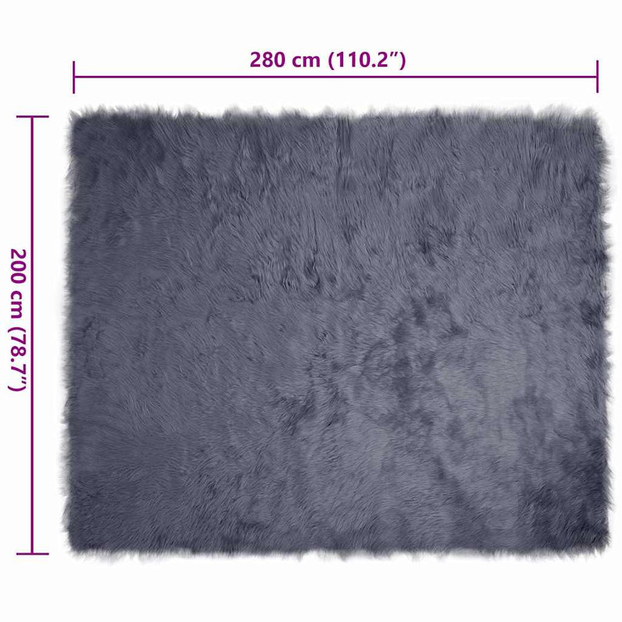 Nepleer Schapenvacht Tapijt Antraciet 200 x 280 cm Polyester