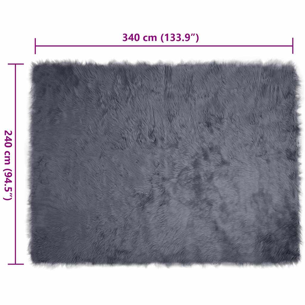 Nepleer Schapenvacht Tapijt Antraciet 240 x 340 cm Polyester