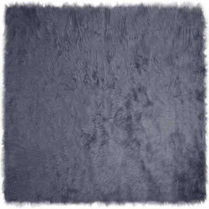 Nepleer Schapenvacht Tapijt Antraciet 120 x 120 cm Polyester
