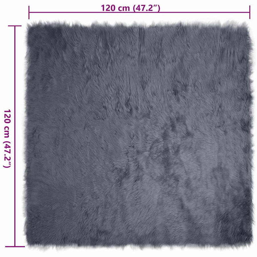 Nepleer Schapenvacht Tapijt Antraciet 120 x 120 cm Polyester