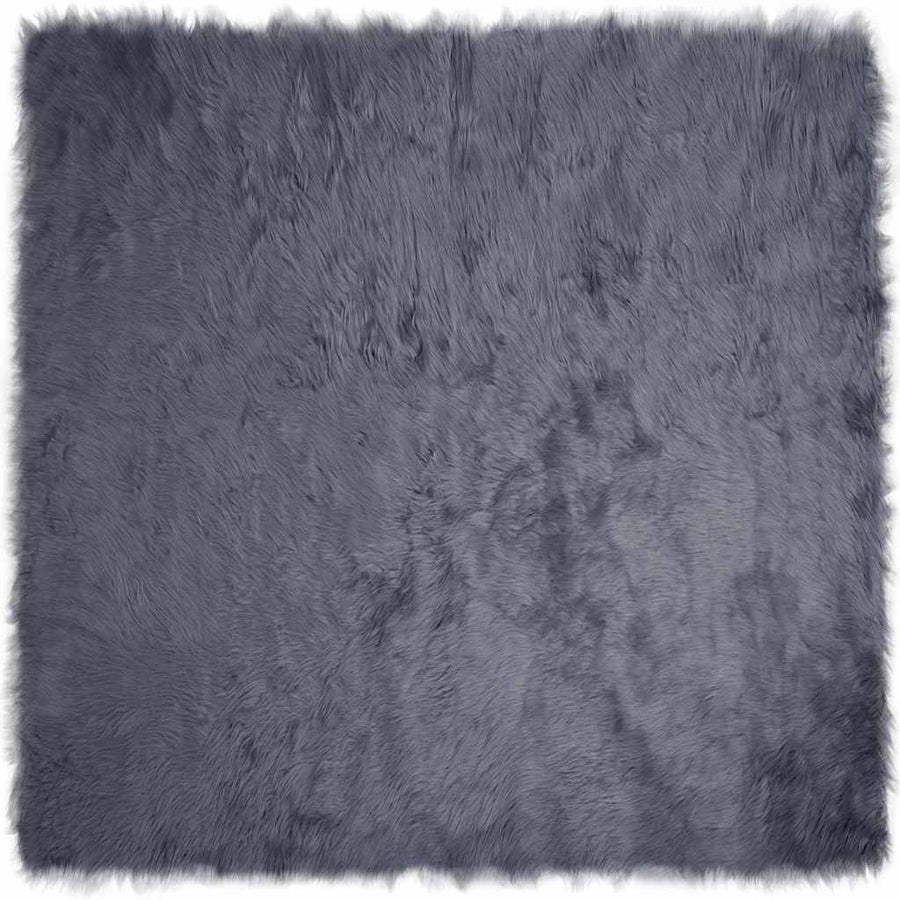 Nepleer Schapenvacht Tapijt Antraciet 200 x 200 cm Polyester