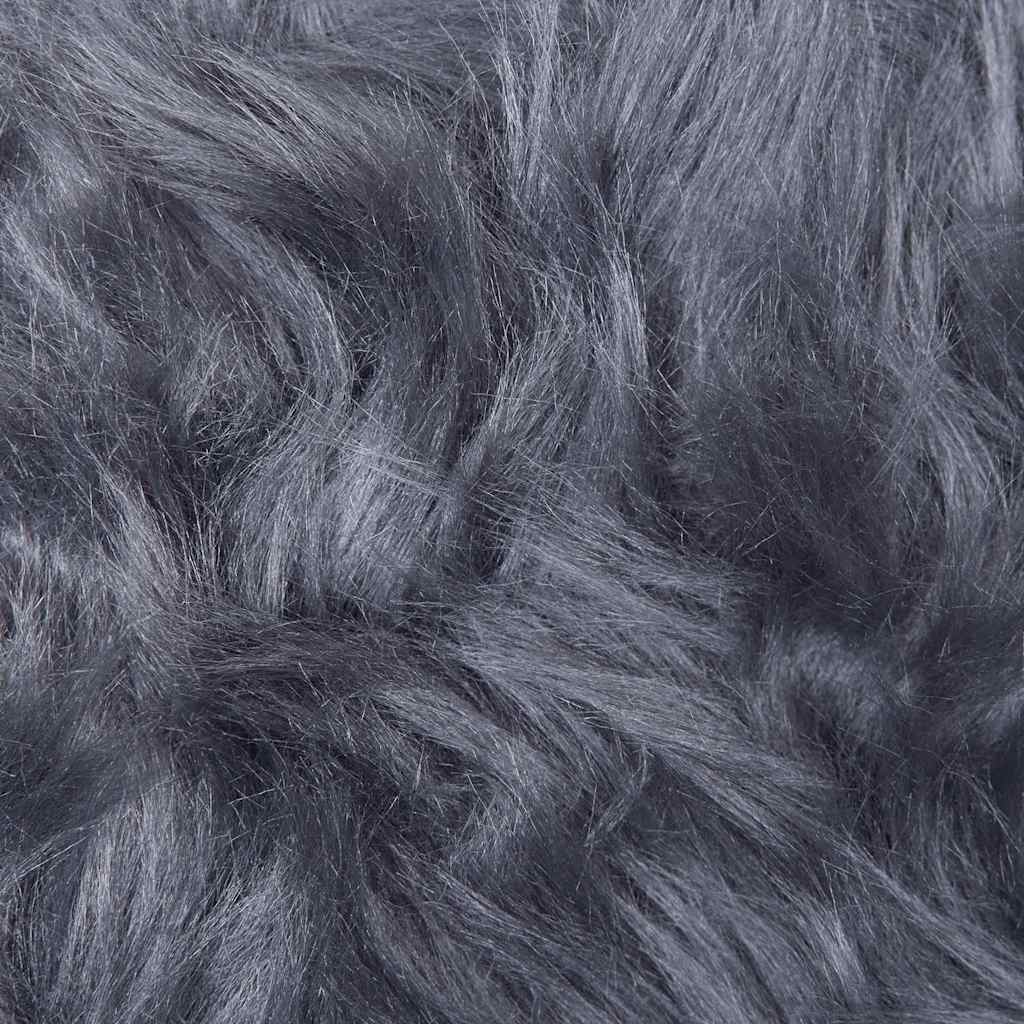 Nepleer Schapenvacht Tapijt Antraciet 200 x 200 cm Polyester