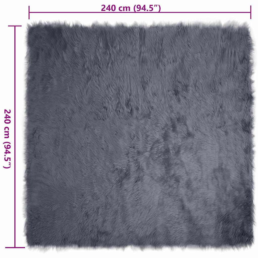 Nepleer Schapenvacht Tapijt Antraciet 240 x 240 cm Polyester