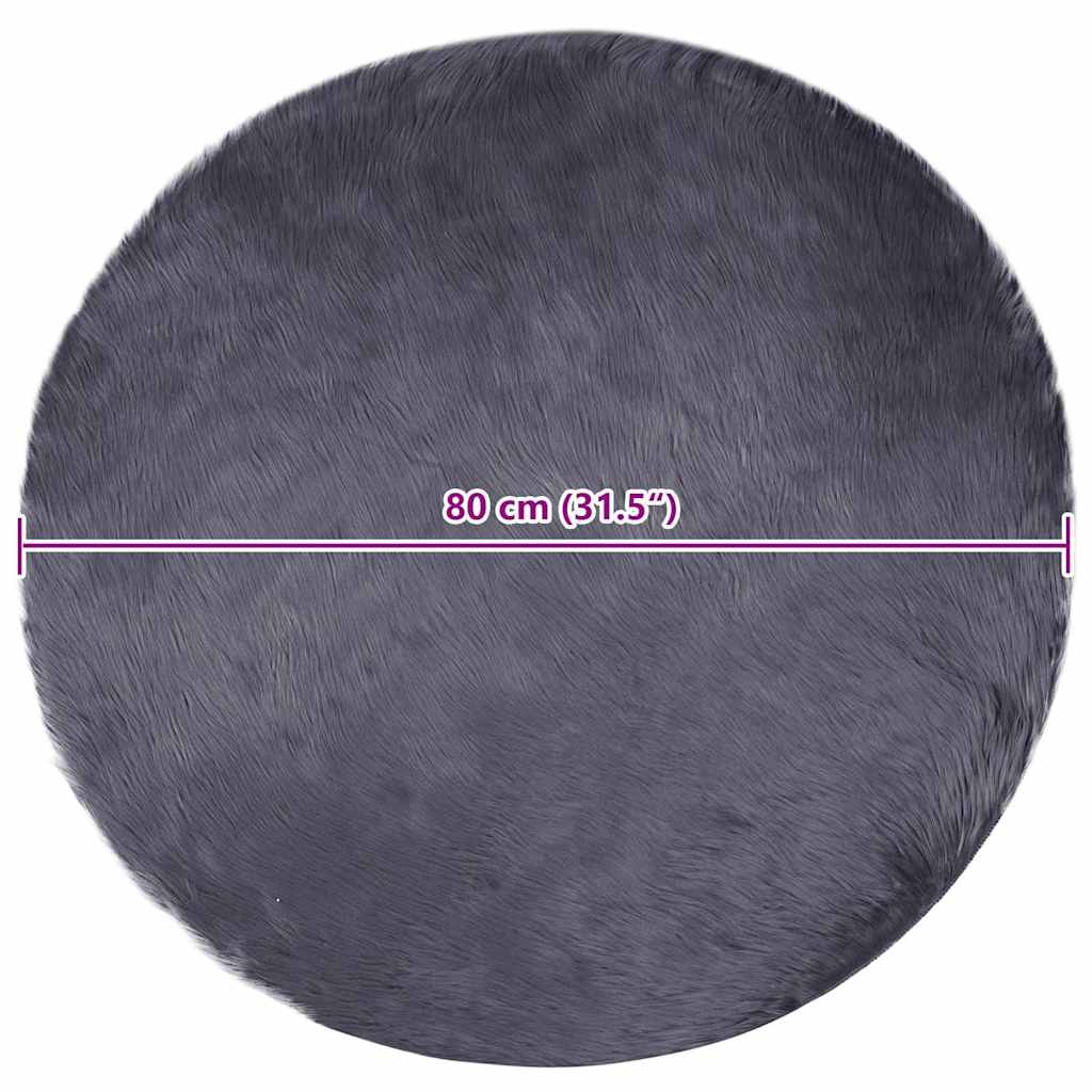 Nepleer Schapenvacht Tapijt Antraciet 80 x 80 cm Polyester