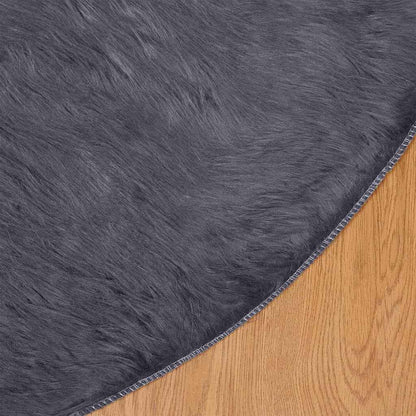 Nepleer Schapenvacht Tapijt Antraciet 100 x 100 cm Polyester
