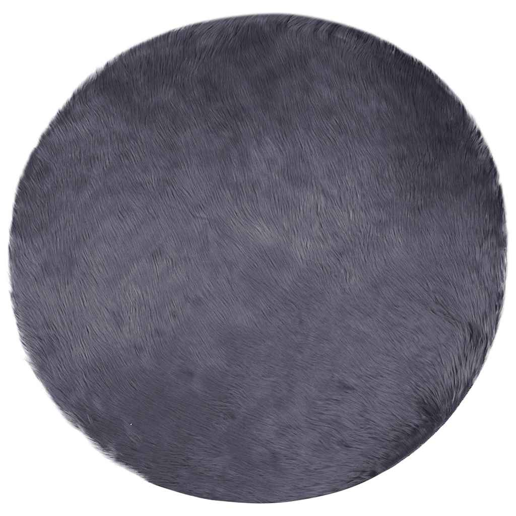 Nepleer Schapenvacht Tapijt Antraciet 120 x 120 cm Polyester